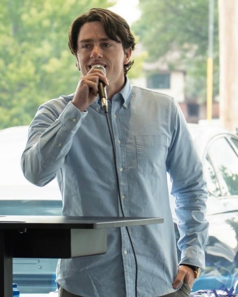 David Christensen speaking at a community event